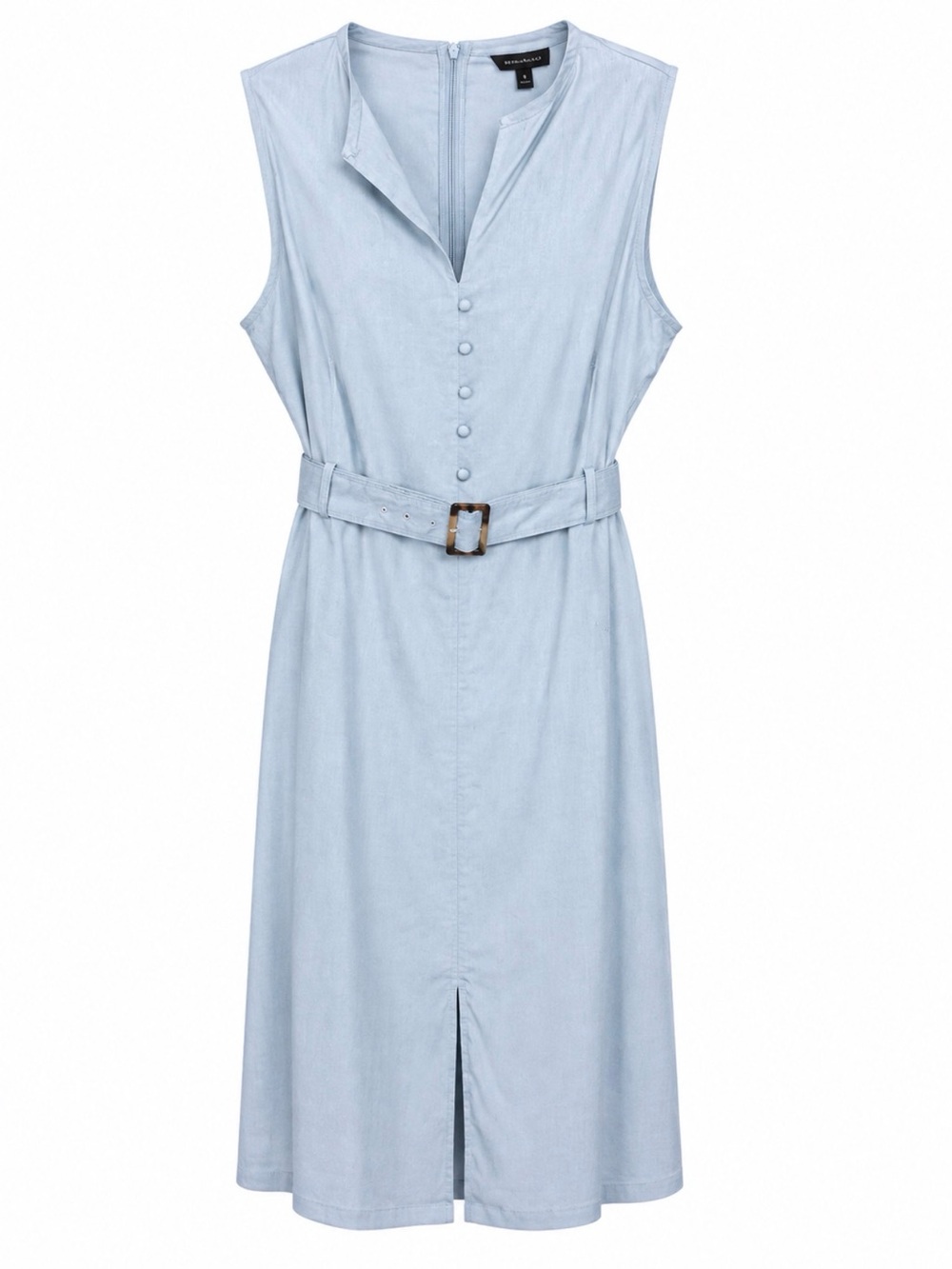 Banana Republic Powder Blue Sleeveless Belted Shirt Dress sz 18